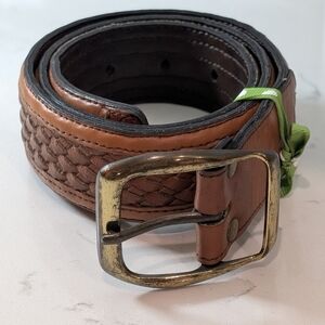 Levi's 1970's Brown Leather Hand Laced Steerhide Belt Size 30